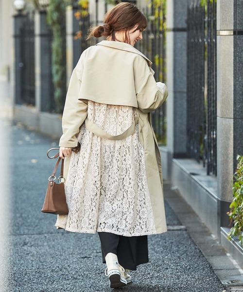 GeeRA(ジーラ)の「バックレーストレンチコート(その他アウター・レディース・サックスブルー/ベージュ・X-LARGE/LARGE/MEDIUM)」の5枚目の写真