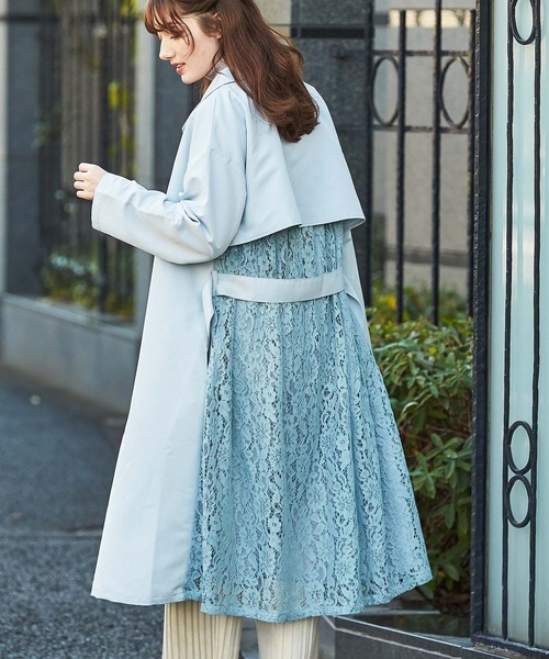 GeeRA(ジーラ)の「バックレーストレンチコート(その他アウター・レディース・サックスブルー/ベージュ・X-LARGE/LARGE/MEDIUM)」の6枚目の写真