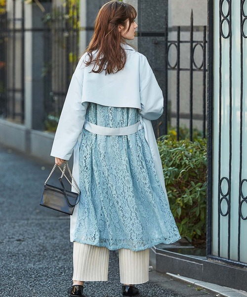 GeeRA(ジーラ)の「バックレーストレンチコート(その他アウター・レディース・サックスブルー/ベージュ・X-LARGE/LARGE/MEDIUM)」の9枚目の写真
