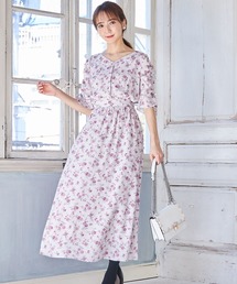 tocco closet | 袖りぼん付きフラワープリントワンピース(ワンピース)