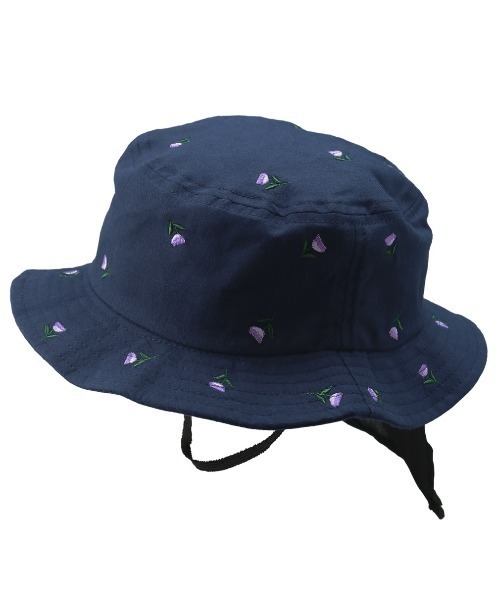 BRANSHES(ブランシェス)の「花柄刺繍ハット(ハット・キッズ・ベージュ/ネイビー・48cm/50cm/52cm/54cm/56cm)」の2枚目の写真