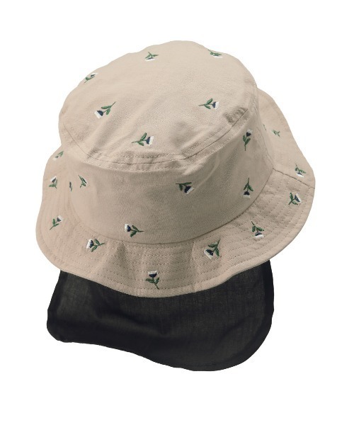 BRANSHES(ブランシェス)の「花柄刺繍ハット(ハット・キッズ・ベージュ/ネイビー・48cm/50cm/52cm/54cm/56cm)」の9枚目の写真