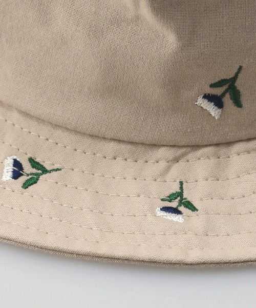 BRANSHES(ブランシェス)の「花柄刺繍ハット(ハット・キッズ・ベージュ/ネイビー・48cm/50cm/52cm/54cm/56cm)」の7枚目の写真