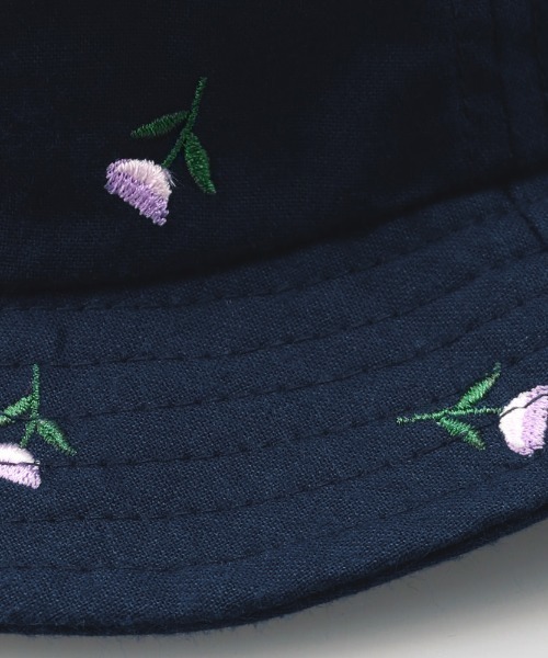 BRANSHES(ブランシェス)の「花柄刺繍ハット(ハット・キッズ・ベージュ/ネイビー・48cm/50cm/52cm/54cm/56cm)」の3枚目の写真