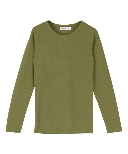 miette(ミエット)の「ベーシッククルーネックロングTシャツ(Tシャツ/カットソー・レディース・ブラック/オフホワイト/ライトブラウン/ライトカーキ・M)」の4枚目の写真