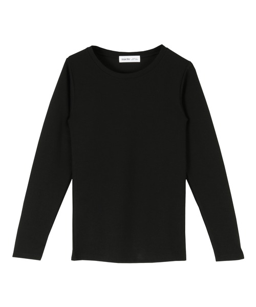 miette(ミエット)の「ベーシッククルーネックロングTシャツ(Tシャツ/カットソー・レディース・ブラック/オフホワイト/ライトブラウン/ライトカーキ・M)」の3枚目の写真