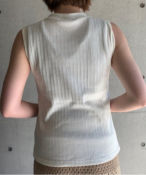 FUN.TRINITY（ファン トリニティー）の「ワイドリブノースリーブ（Tシャツ/カットソー・レディース・ブラック/パープル/オフホワイト/ブルー/モカ・FREE）」の6枚目の写真