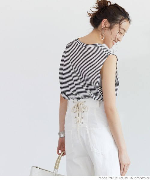 coca(coca)(コカ)の「後ろレースアップワイドパンツ(デニムパンツ・レディース・ホワイト/ライトブルー/ブルー/カーキ・ONE SIZE)」の12枚目の写真