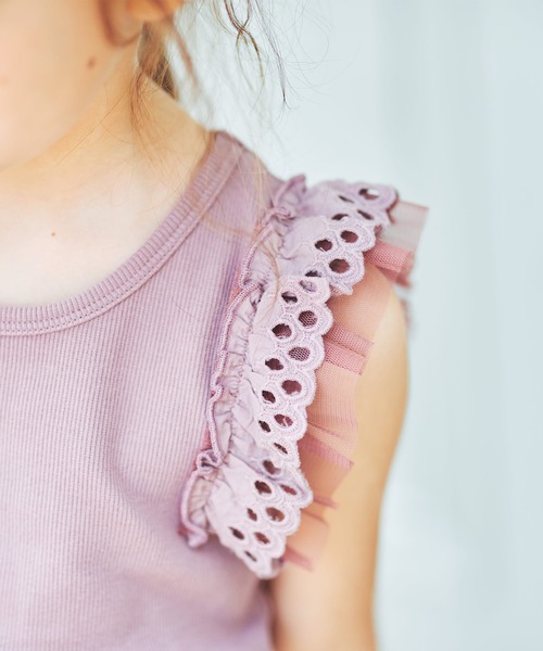 BRANSHES(ブランシェス)の「フリル重ねテレコタンクトップ(タンクトップ・キッズ・ブラウン/カーキ/その他・140cm/150cm/130cm/110cm/90cm/120cm/100cm)」の9枚目の写真