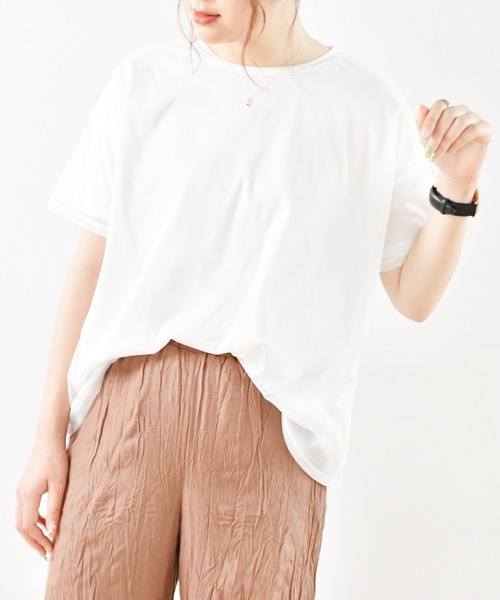 Ambre Neige(アンブルネージュ)の「オーバーチュールTシャツ/【WEB/EC限定商品】(Tシャツ/カットソー・レディース・ブラック/オフホワイト/オレンジ系その他・FREE)」の2枚目の写真
