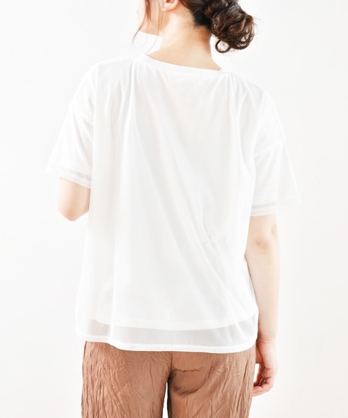 Ambre Neige(アンブルネージュ)の「オーバーチュールTシャツ/【WEB/EC限定商品】(Tシャツ/カットソー・レディース・ブラック/オフホワイト/オレンジ系その他・FREE)」の5枚目の写真