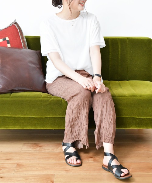 Ambre Neige(アンブルネージュ)の「オーバーチュールTシャツ/【WEB/EC限定商品】(Tシャツ/カットソー・レディース・ブラック/オフホワイト/オレンジ系その他・FREE)」の8枚目の写真