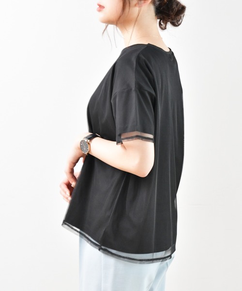 Ambre Neige(アンブルネージュ)の「オーバーチュールTシャツ/【WEB/EC限定商品】(Tシャツ/カットソー・レディース・ブラック/オフホワイト/オレンジ系その他・FREE)」の9枚目の写真