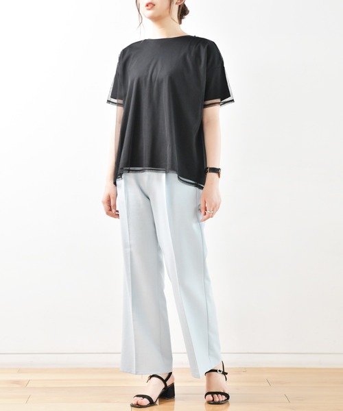 Ambre Neige(アンブルネージュ)の「オーバーチュールTシャツ/【WEB/EC限定商品】(Tシャツ/カットソー・レディース・ブラック/オフホワイト/オレンジ系その他・FREE)」の11枚目の写真