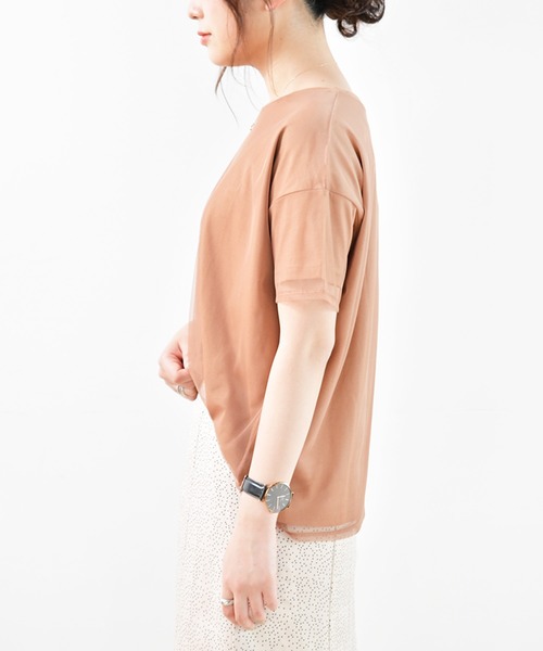 Ambre Neige(アンブルネージュ)の「オーバーチュールTシャツ/【WEB/EC限定商品】(Tシャツ/カットソー・レディース・ブラック/オフホワイト/オレンジ系その他・FREE)」の13枚目の写真