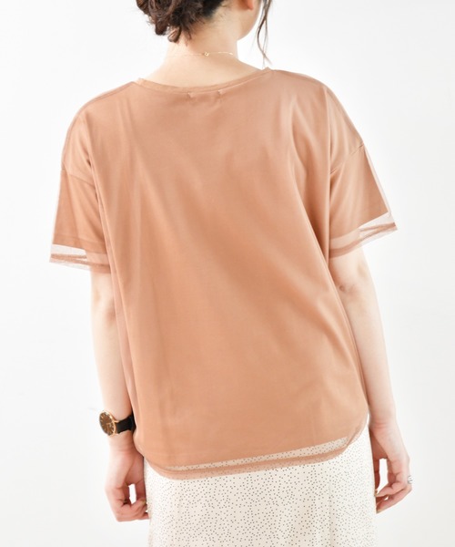 Ambre Neige(アンブルネージュ)の「オーバーチュールTシャツ/【WEB/EC限定商品】(Tシャツ/カットソー・レディース・ブラック/オフホワイト/オレンジ系その他・FREE)」の14枚目の写真