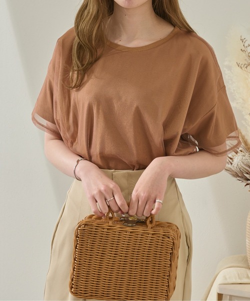 Ambre Neige(アンブルネージュ)の「オーバーチュールTシャツ/【WEB/EC限定商品】(Tシャツ/カットソー・レディース・ブラック/オフホワイト/オレンジ系その他・FREE)」の22枚目の写真