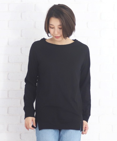 Amulet(アミュレット)の「スリットカットソー(Tシャツ/カットソー・レディース・グレー系その他/ピンク/イエロー/ブラック/ホワイト/ネイビー/グレー・M/L/XL)」の3枚目の写真