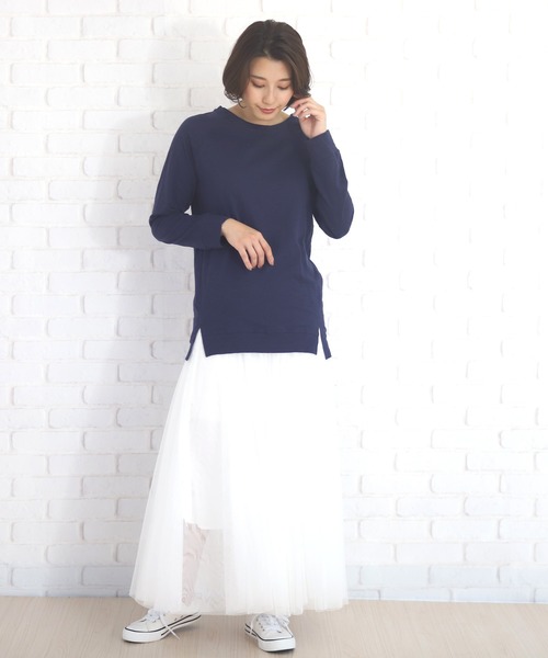 Amulet(アミュレット)の「スリットカットソー(Tシャツ/カットソー・レディース・グレー系その他/ピンク/イエロー/ブラック/ホワイト/ネイビー/グレー・M/L/XL)」の17枚目の写真