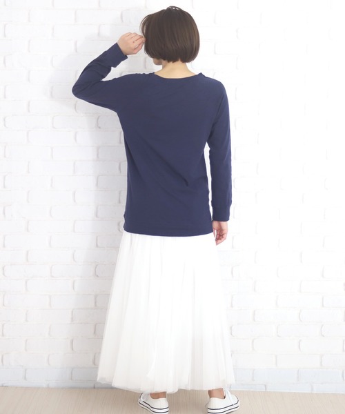 Amulet(アミュレット)の「スリットカットソー(Tシャツ/カットソー・レディース・グレー系その他/ピンク/イエロー/ブラック/ホワイト/ネイビー/グレー・M/L/XL)」の20枚目の写真