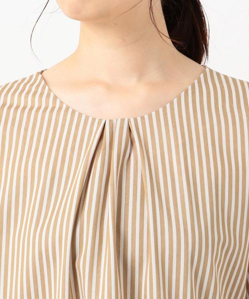 J.PRESS Ladies(J.プレス レディス)の「トリコットストライプ クルーネック カットソー(Tシャツ/カットソー・レディース・ベージュ系1/カーキ系1/ワイン系1・SMALL)」の6枚目の写真