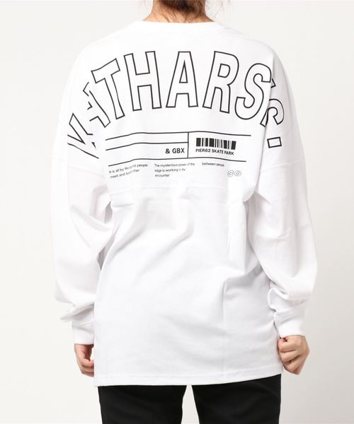TRAP/U (トラップユー)の「【69】【TRAP/U】バックプリント長袖ドルマンTシャツ(Tシャツ/カットソー・レディース・ホワイト/ブラック/ベージュ・MEDIUM/LARGE)」の4枚目の写真