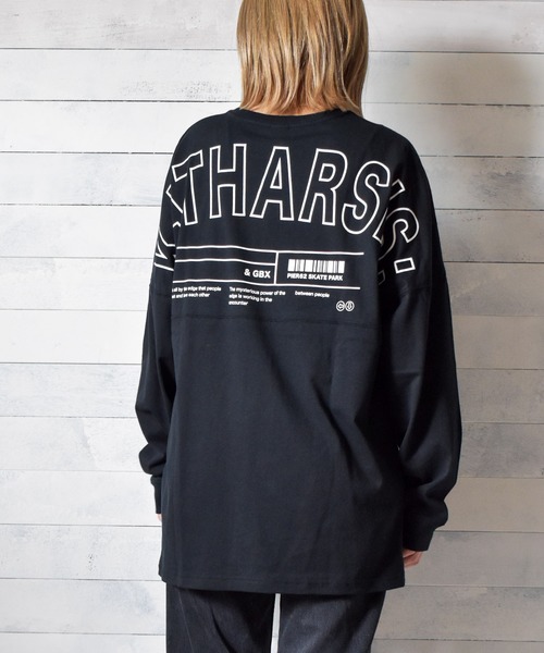 TRAP/U (トラップユー)の「【69】【TRAP/U】バックプリント長袖ドルマンTシャツ(Tシャツ/カットソー・レディース・ホワイト/ブラック/ベージュ・MEDIUM/LARGE)」の1枚目の写真