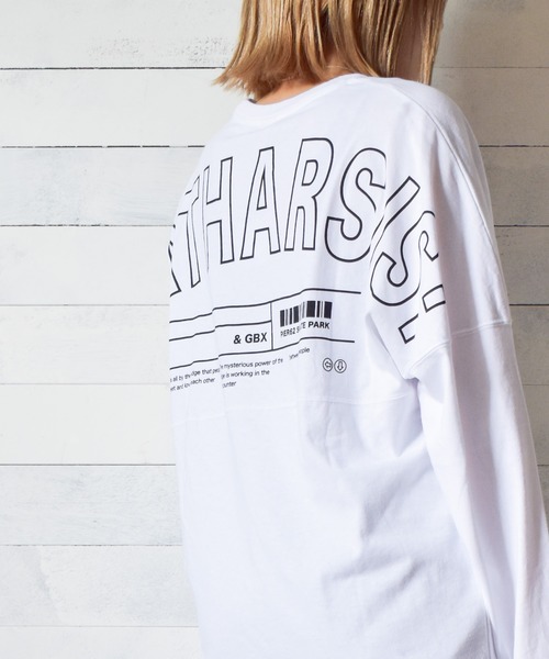 TRAP/U (トラップユー)の「【69】【TRAP/U】バックプリント長袖ドルマンTシャツ(Tシャツ/カットソー・レディース・ホワイト/ブラック/ベージュ・MEDIUM/LARGE)」の11枚目の写真