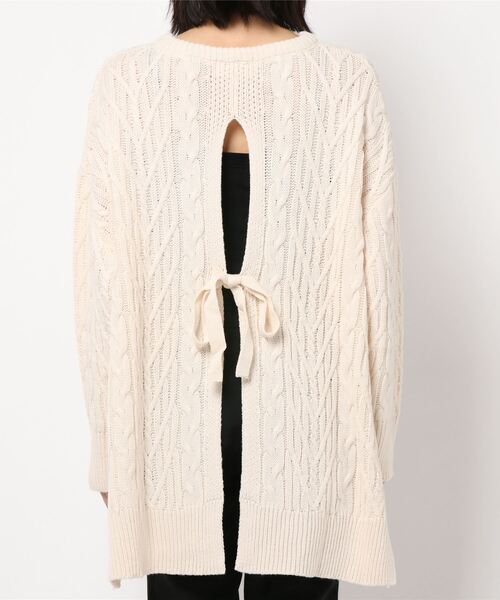 rps（アールピーエス）の「ＢＡＣＫリボンケーブルニットプルオーバー（ニット/セーター・レディース・ブラウン/オフホワイト/ラベンダー・M）」の8枚目の写真