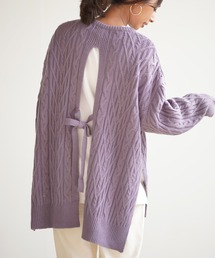 rps | ＢＡＣＫリボンケーブルニットプルオーバー(ニット/セーター)