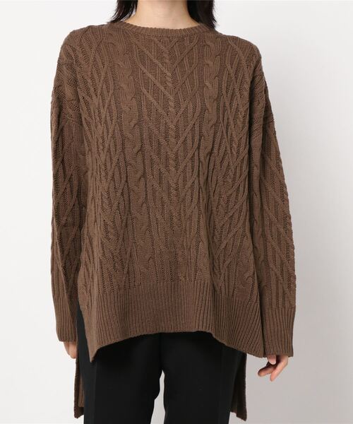 rps（アールピーエス）の「ＢＡＣＫリボンケーブルニットプルオーバー（ニット/セーター・レディース・ブラウン/オフホワイト/ラベンダー・M）」の5枚目の写真