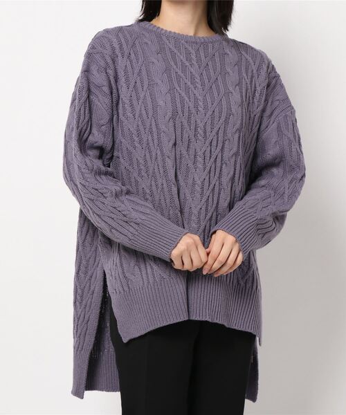 rps（アールピーエス）の「ＢＡＣＫリボンケーブルニットプルオーバー（ニット/セーター・レディース・ブラウン/オフホワイト/ラベンダー・M）」の11枚目の写真