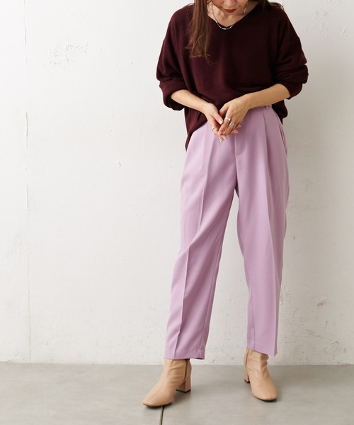 natural couture(ナチュラルクチュール)の「美シルエット微起毛テーパードパンツ Sサイズ(その他パンツ・レディース・ブラック/ブルー/マスタード/モカ/ライトベージュ/ピンク・SMALL)」の6枚目の写真