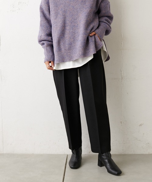 natural couture(ナチュラルクチュール)の「美シルエット微起毛テーパードパンツ Sサイズ(その他パンツ・レディース・ブラック/ブルー/マスタード/モカ/ライトベージュ/ピンク・SMALL)」の2枚目の写真