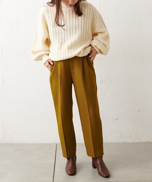 natural couture(ナチュラルクチュール)の「美シルエット微起毛テーパードパンツ Sサイズ(その他パンツ・レディース・ブラック/ブルー/マスタード/モカ/ライトベージュ/ピンク・SMALL)」の18枚目の写真