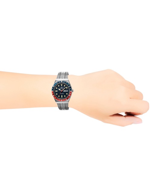 タイメックスQ クォーツ腕時計 青/オレンジ TIMEX（タイメックス）の「TIMEX Q BLUE RED BEZEL タイメックス