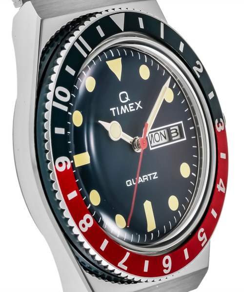 タイメックスQ クォーツ腕時計 青/オレンジ TIMEX（タイメックス）の「TIMEX Q BLUE RED BEZEL タイメックス