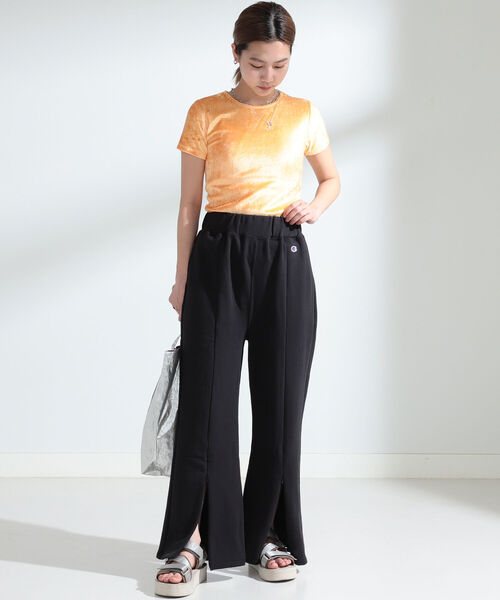 Ray BEAMS(レイビームス)の「Champion × Ray BEAMS / 別注 ロング パンツ(スウェットパンツ・レディース・ダークグリーン/ブラック/ホワイト・ONE SIZE)」の12枚目の写真