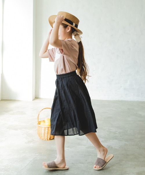 pairmanon（ペアマノン）の「【インドコットン】【リンクコーデ】インド綿 コットン ロング ボイルスカート（スカート・キッズ・ラベンダー/ブルー/ブラック/ベージュ/テラコッタ・100/120/140/150/90/110/130）」の11枚目の写真