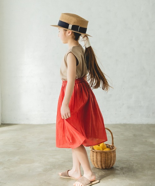 pairmanon（ペアマノン）の「【インドコットン】【リンクコーデ】インド綿 コットン ロング ボイルスカート（スカート・キッズ・ラベンダー/ブルー/ブラック/ベージュ/テラコッタ・100/120/140/150/90/110/130）」の13枚目の写真