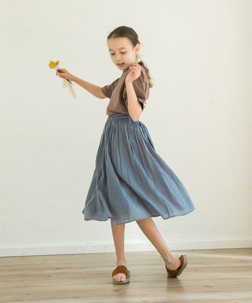 pairmanon（ペアマノン）の「【インドコットン】【リンクコーデ】インド綿 コットン ロング ボイルスカート（スカート・キッズ・ラベンダー/ブルー/ブラック/ベージュ/テラコッタ・100/120/140/150/90/110/130）」の17枚目の写真