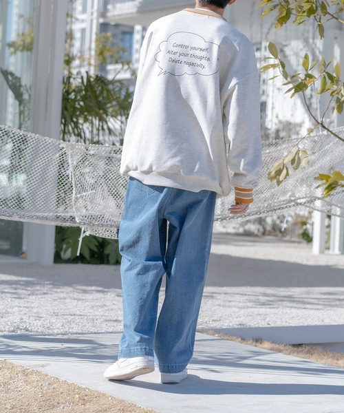 kutir(クティール)の「リブ配色ゆるイラストスウェット(スウェット・メンズ・ホワイト/ブラック/その他/霜降りグレー・MEDIUM/LARGE)」の6枚目の写真