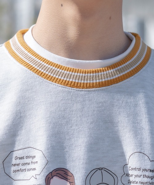 kutir(クティール)の「リブ配色ゆるイラストスウェット(スウェット・メンズ・ホワイト/ブラック/その他/霜降りグレー・MEDIUM/LARGE)」の8枚目の写真