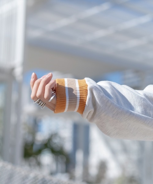 kutir(クティール)の「リブ配色ゆるイラストスウェット(スウェット・メンズ・ホワイト/ブラック/その他/霜降りグレー・MEDIUM/LARGE)」の9枚目の写真