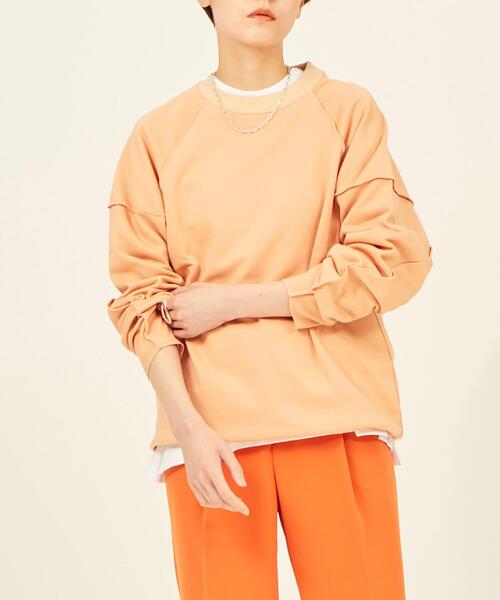 BRACTMENT(ブラクトメント)の「『BRACTMENT(ブラクトメント)』 BM 裏毛 ラグラン プルオーバー(スウェット・レディース・ライトグレー/オフホワイト/シャーベット・FREE)」の1枚目の写真