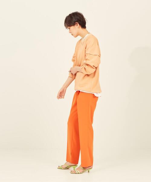 BRACTMENT(ブラクトメント)の「『BRACTMENT(ブラクトメント)』 BM 裏毛 ラグラン プルオーバー(スウェット・レディース・ライトグレー/オフホワイト/シャーベット・FREE)」の9枚目の写真