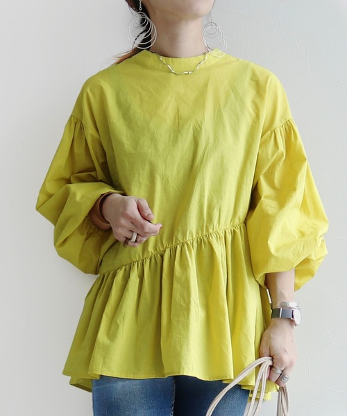 reca（レカ）の「ペプラムブラウス（シャツ/ブラウス・レディース・ブラック/イエロー/アイボリー/ベージュ・M/L）」の4枚目の写真