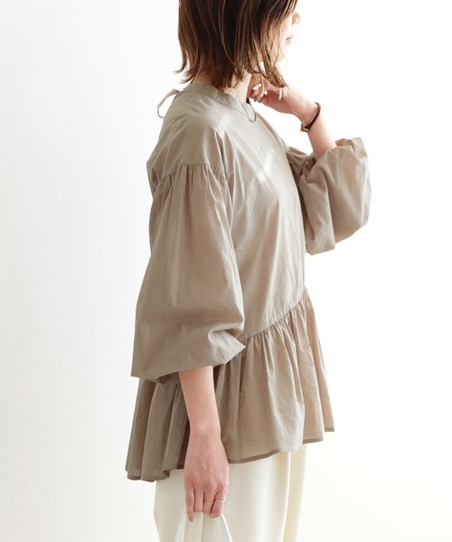 reca（レカ）の「ペプラムブラウス（シャツ/ブラウス・レディース・ブラック/イエロー/アイボリー/ベージュ・M/L）」の5枚目の写真