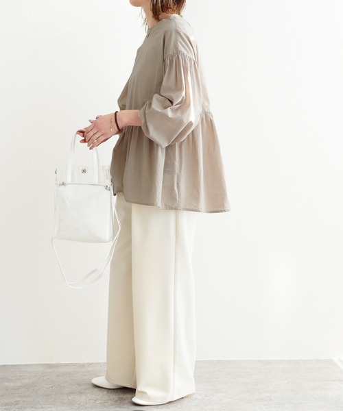 reca（レカ）の「ペプラムブラウス（シャツ/ブラウス・レディース・ブラック/イエロー/アイボリー/ベージュ・M/L）」の6枚目の写真