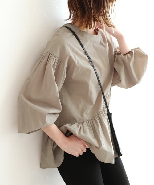 reca（レカ）の「ペプラムブラウス（シャツ/ブラウス・レディース・ブラック/イエロー/アイボリー/ベージュ・M/L）」の7枚目の写真